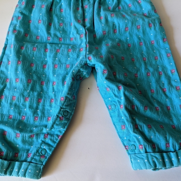 Vintage Oshkosh b'gosh Baby Overall romper Flower Cloth 12 months Made In USA - Picture 10 of 10